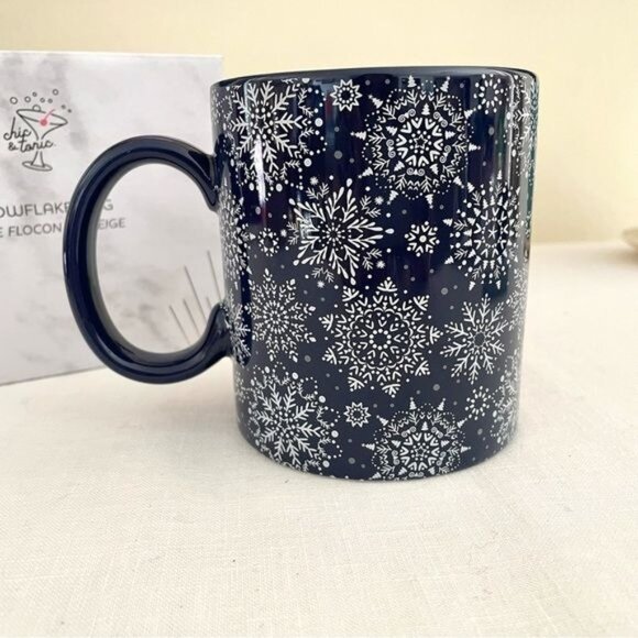 Chic & Tonic Snowflake Coffee Mug 16 Oz New with Gift Box - Picture 7 of 13